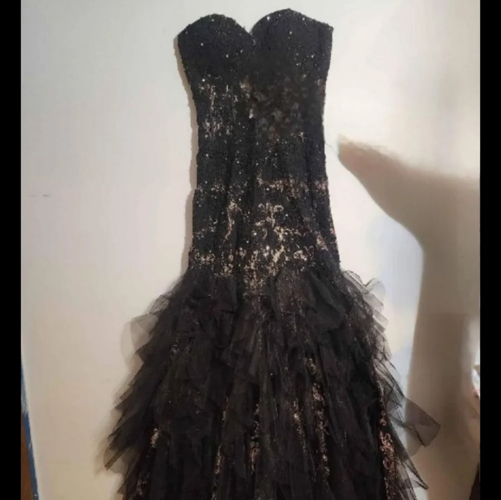 Jovani Black and Gold Embellished Gown - Picture 1 of 6